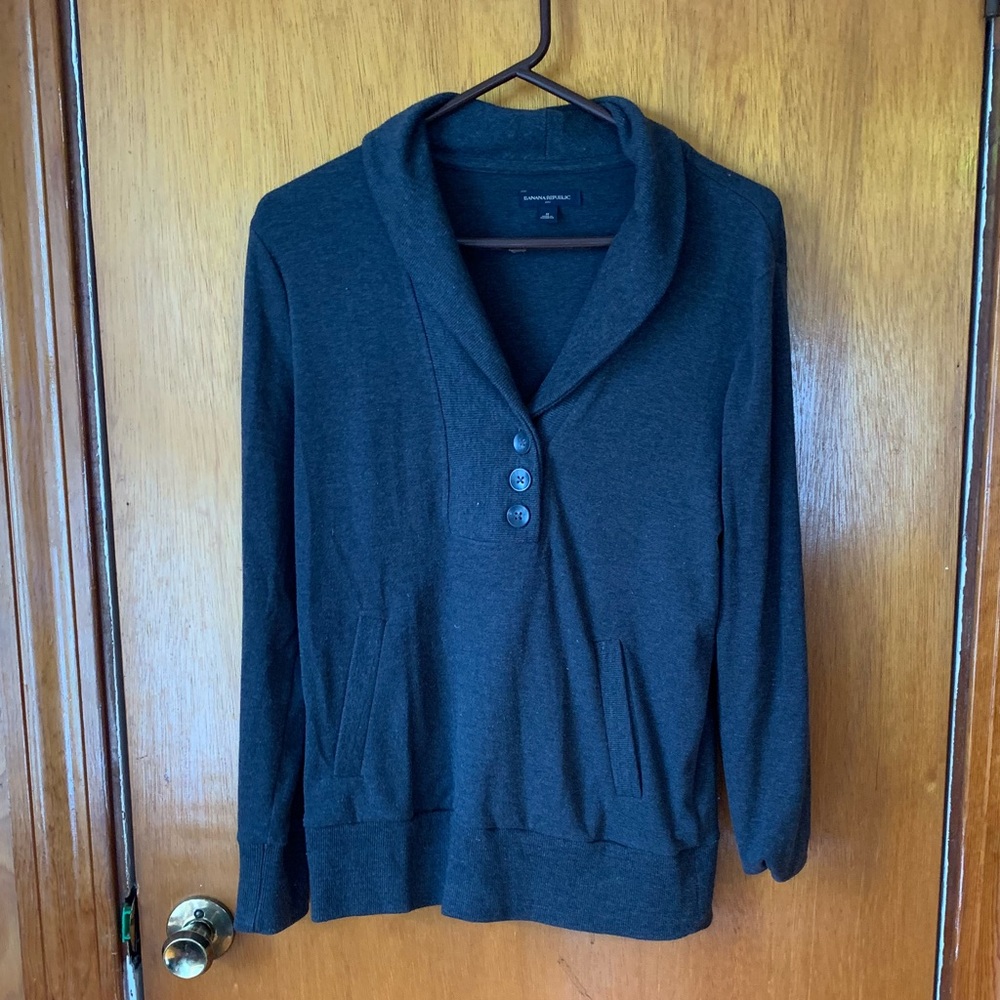 Dark Gray Banana Republic Long Sleeve Sweater